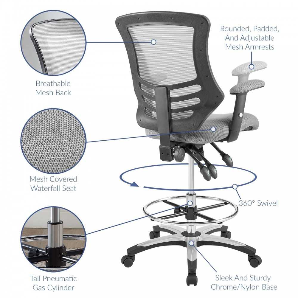 Calibrate Mesh Drafting Chair, Gray