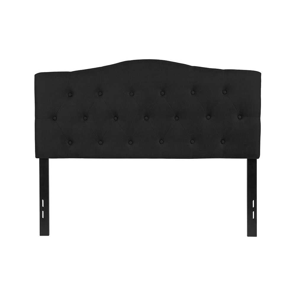 Cambridge Tufted Upholstered Full Size Headboard in Black Fabric