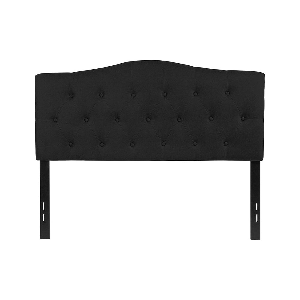 Cambridge Tufted Upholstered Full Size Headboard in Black Fabric
