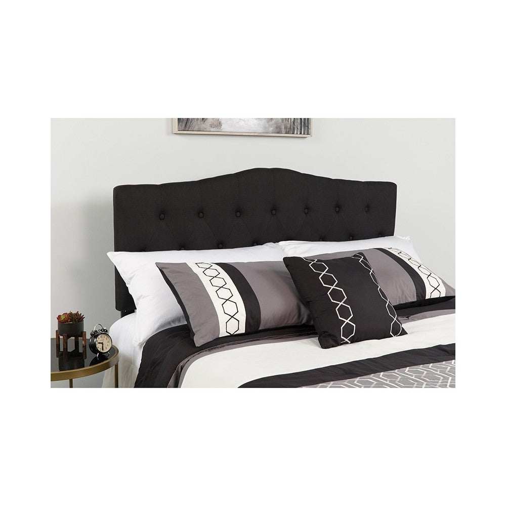 Cambridge Tufted Upholstered Full Size Headboard in Black Fabric