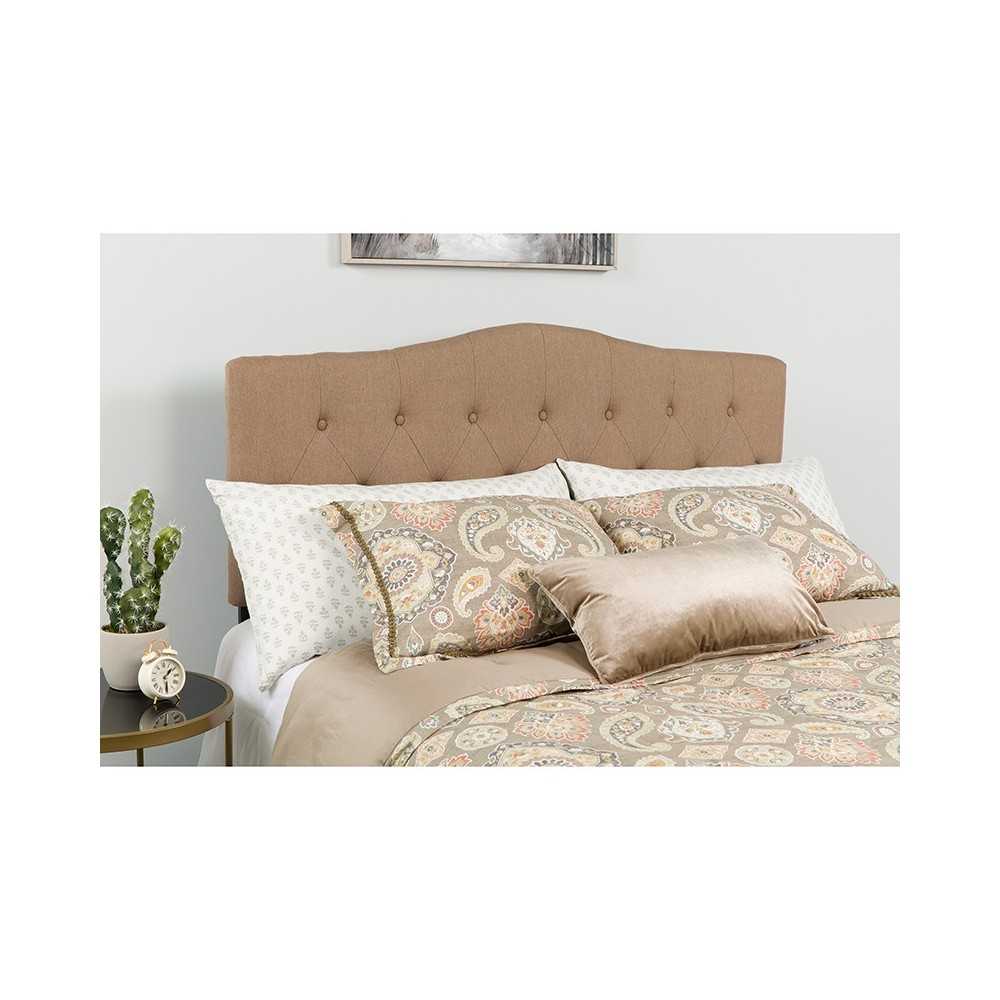 Cambridge Tufted Upholstered Full Size Headboard in Camel Fabric