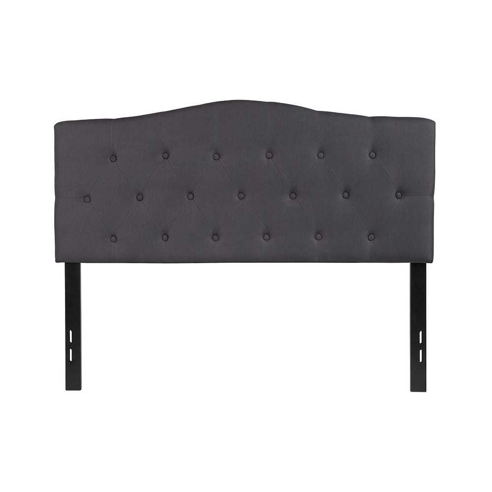 Cambridge Tufted Upholstered Full Size Headboard in Dark Gray Fabric