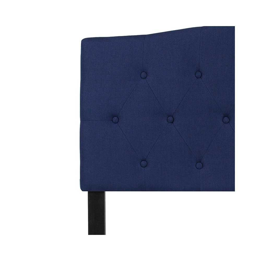 Cambridge Tufted Upholstered Full Size Headboard in Navy Fabric