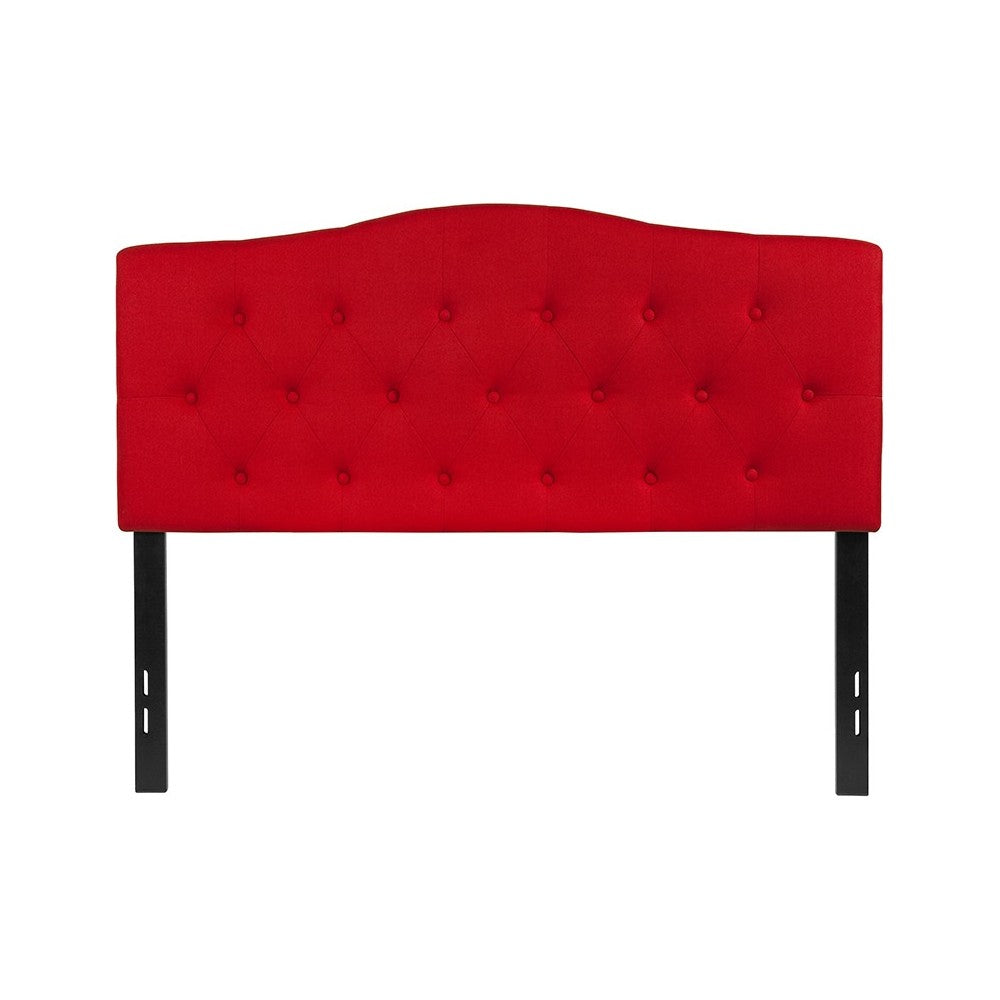 Cambridge Tufted Upholstered Full Size Headboard in Red Fabric