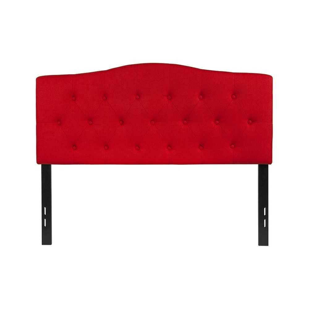 Cambridge Tufted Upholstered Full Size Headboard in Red Fabric