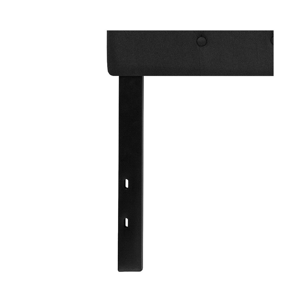 Cambridge Tufted Upholstered King Size Headboard in Black Fabric