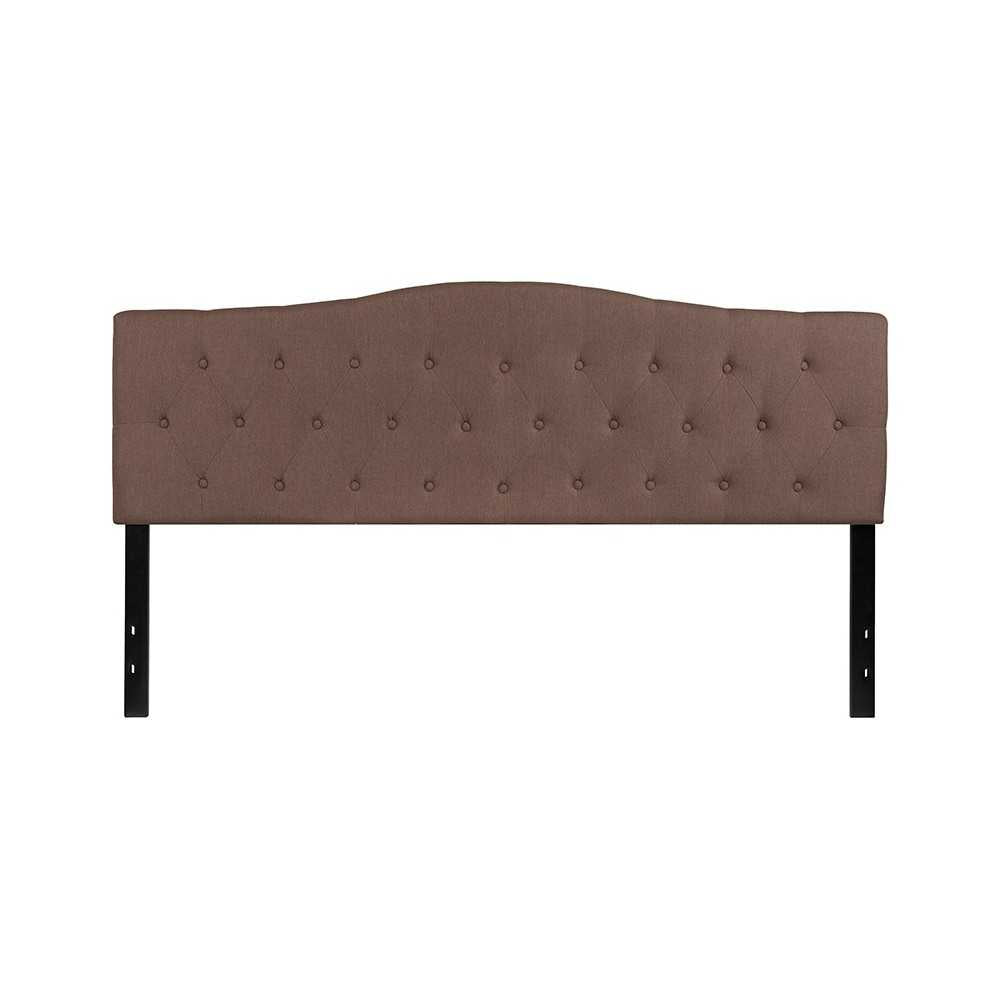 Cambridge Tufted Upholstered King Size Headboard in Camel Fabric