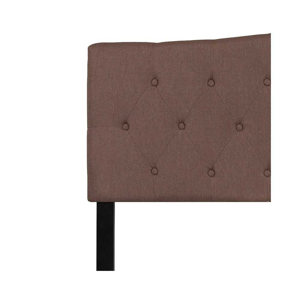 Cambridge Tufted Upholstered King Size Headboard in Camel Fabric