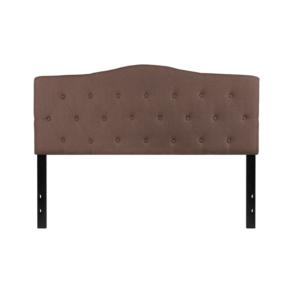 Cambridge Tufted Upholstered Queen Size Headboard in Camel Fabric