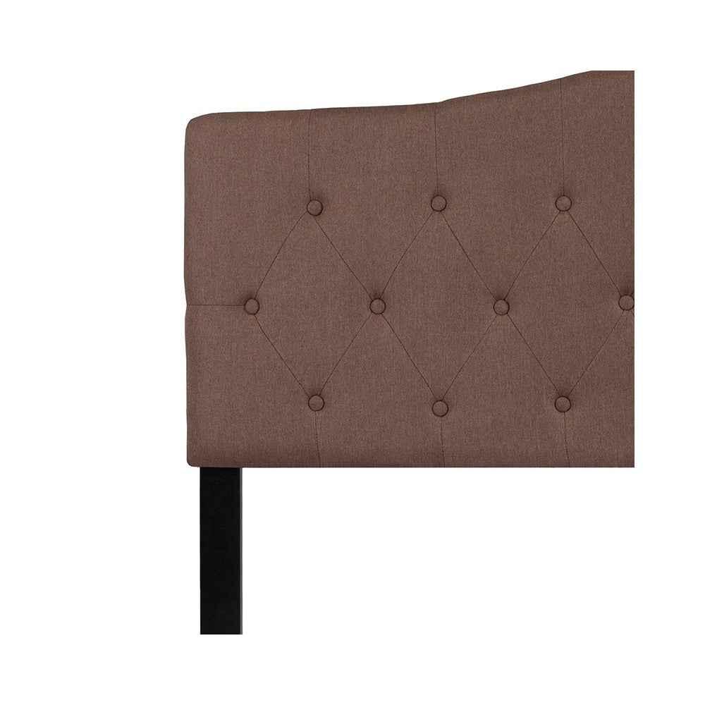 Cambridge Tufted Upholstered Queen Size Headboard in Camel Fabric