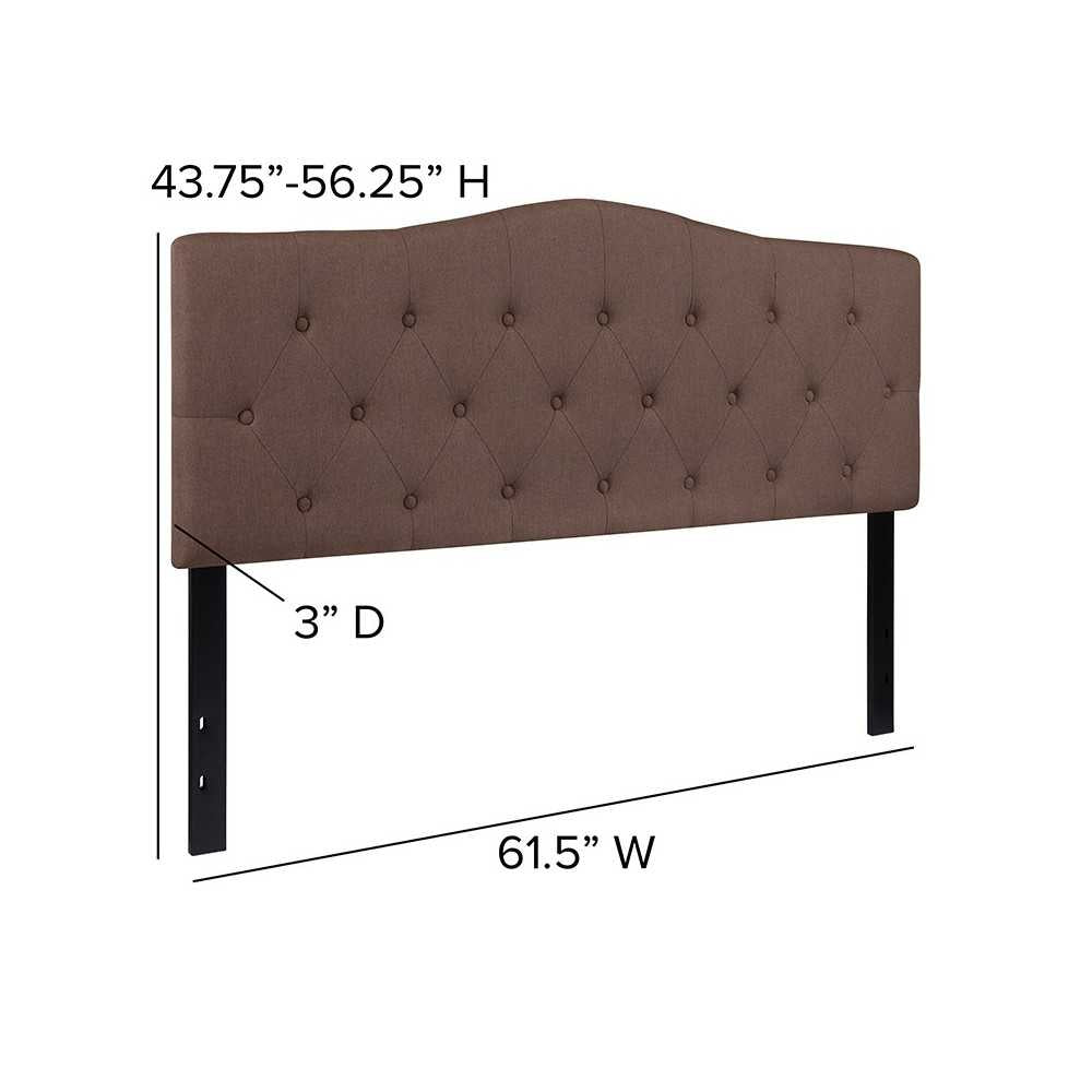 Cambridge Tufted Upholstered Queen Size Headboard in Camel Fabric
