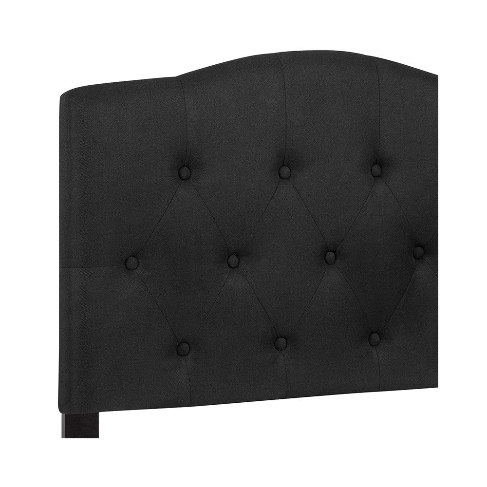 Cambridge Tufted Upholstered Twin Size Headboard in Black Fabric
