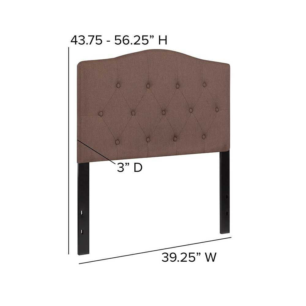 Cambridge Tufted Upholstered Twin Size Headboard in Camel Fabric