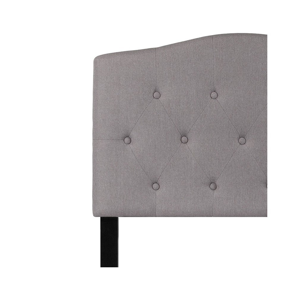 Cambridge Tufted Upholstered Twin Size Headboard in Light Gray Fabric