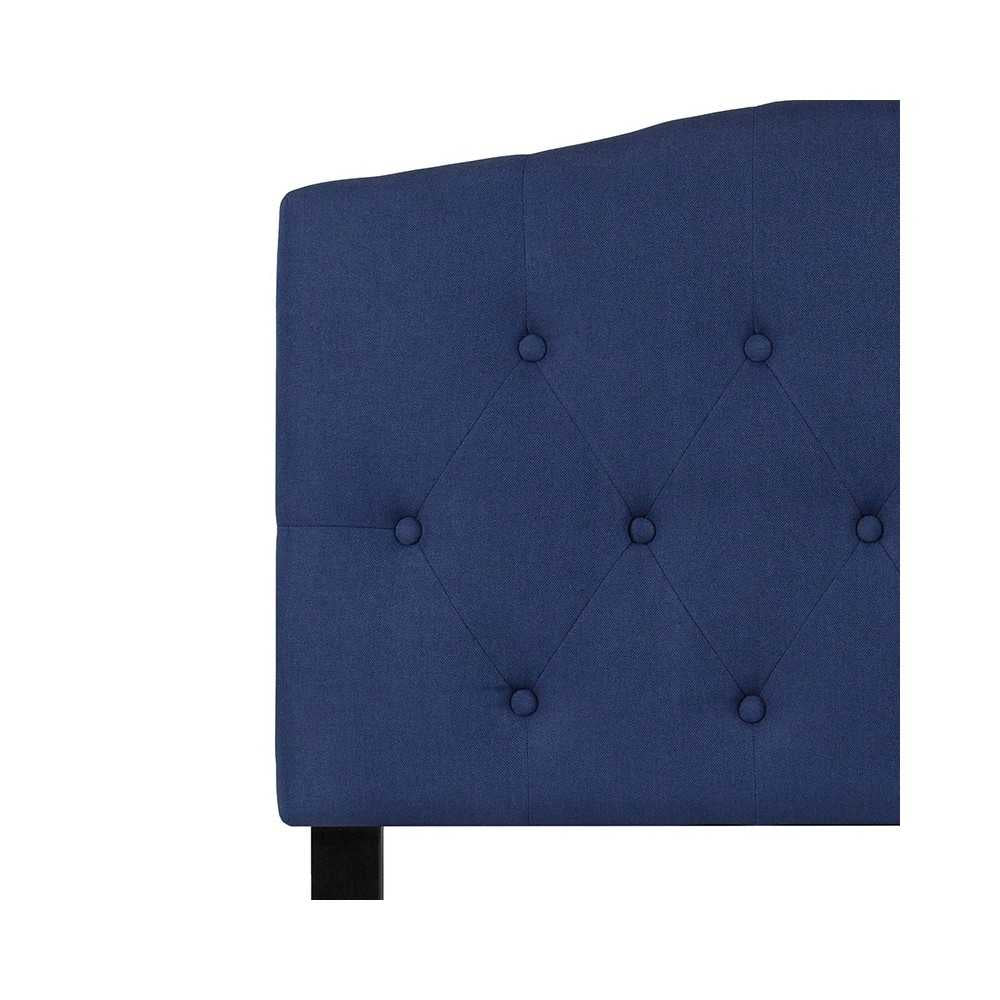 Cambridge Tufted Upholstered Twin Size Headboard in Navy Fabric