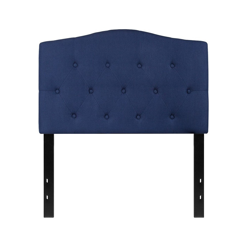 Cambridge Tufted Upholstered Twin Size Headboard in Navy Fabric