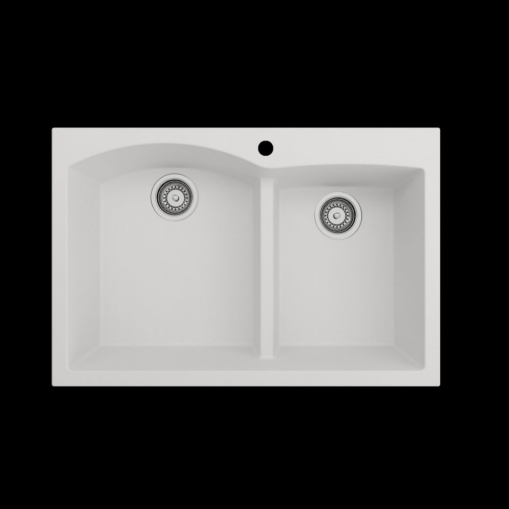 Campino Duo Dual Mount Granite Composite 33 in. in Milk White