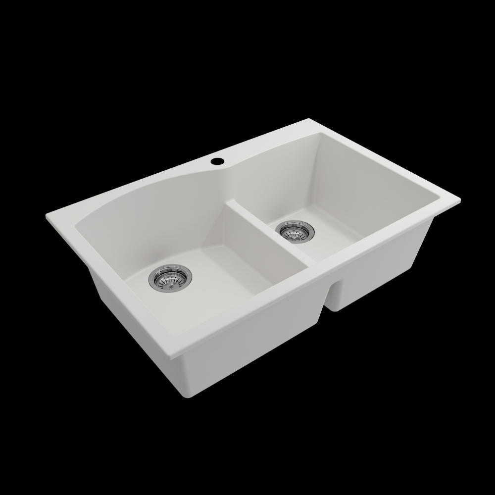 Campino Duo Dual Mount Granite Composite 33 in. in Milk White