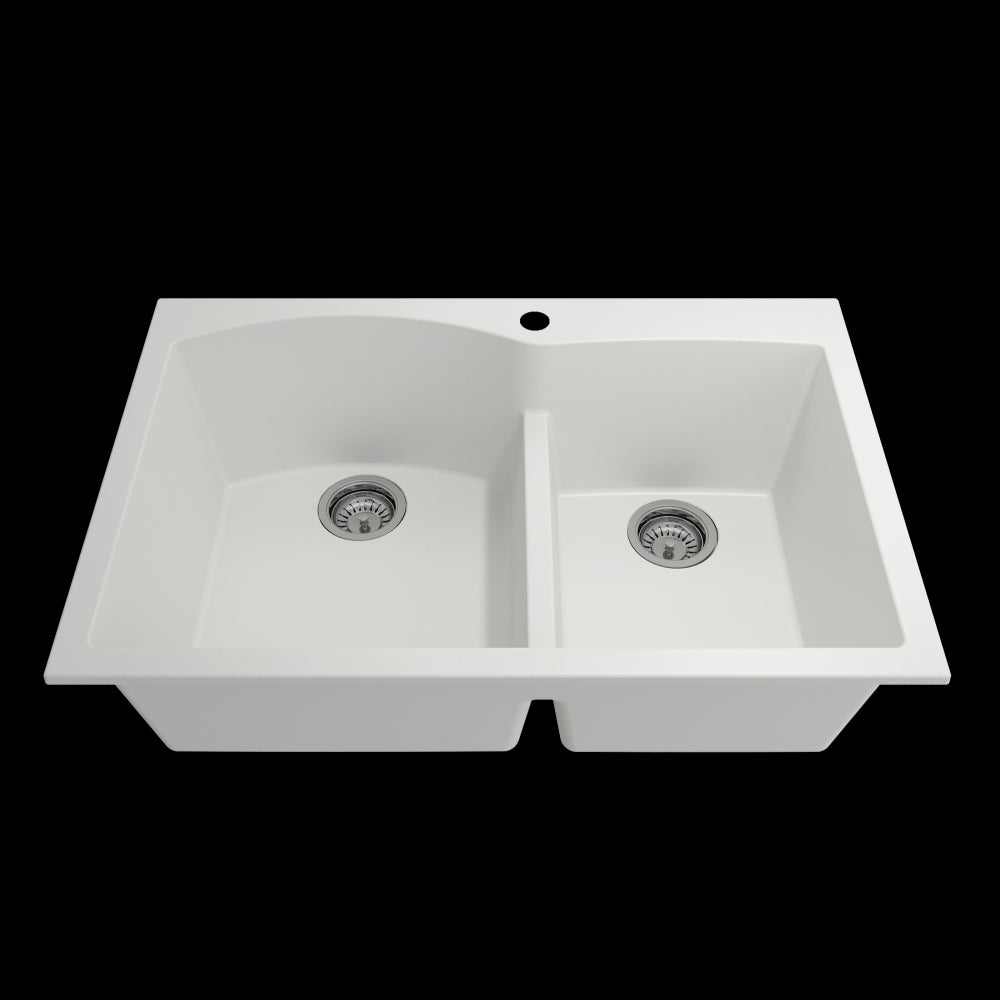 Campino Duo Dual Mount Granite Composite 33 in. in Milk White