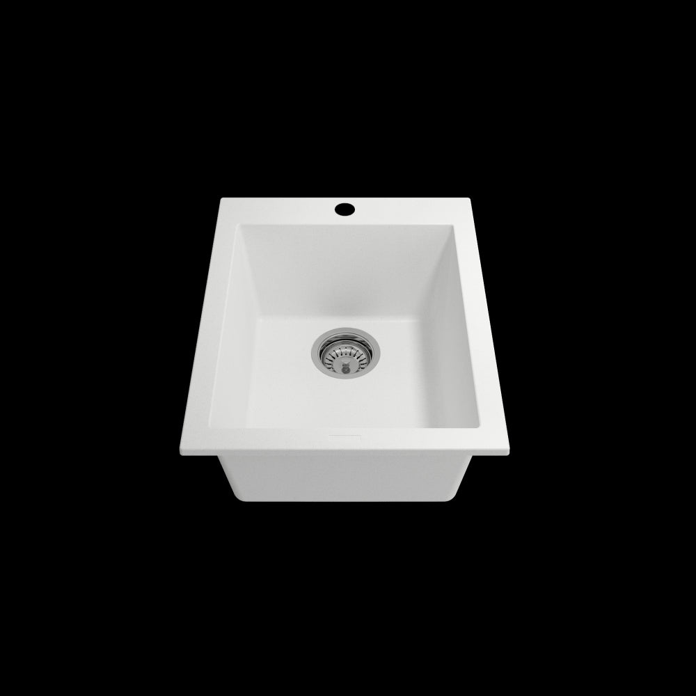 Campino Uno Dual Mount Granite Composite 16 in. in Milk White
