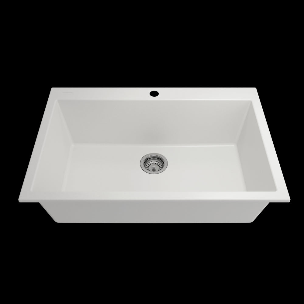 Campino Uno Dual Mount Granite Composite 33 in. in Milk White