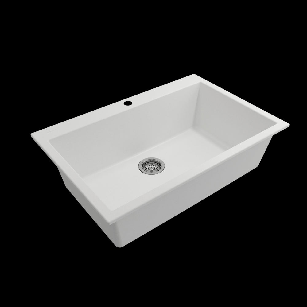 Campino Uno Dual Mount Granite Composite 33 in. in Milk White