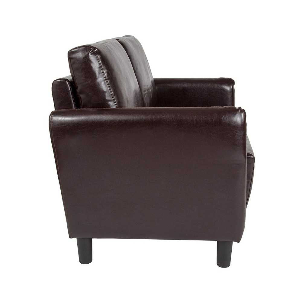 Candler Park Upholstered Loveseat in Brown LeatherSoft