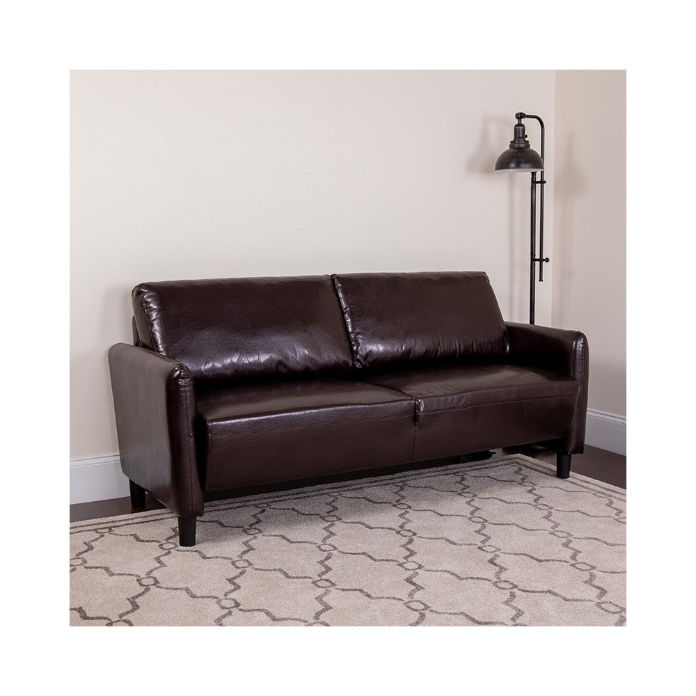 Candler Park Upholstered Sofa in Brown LeatherSoft