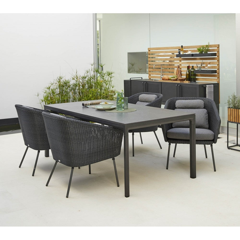 Cane-line Drop dining table base, 78.8 x 39.4 in, 50406AL