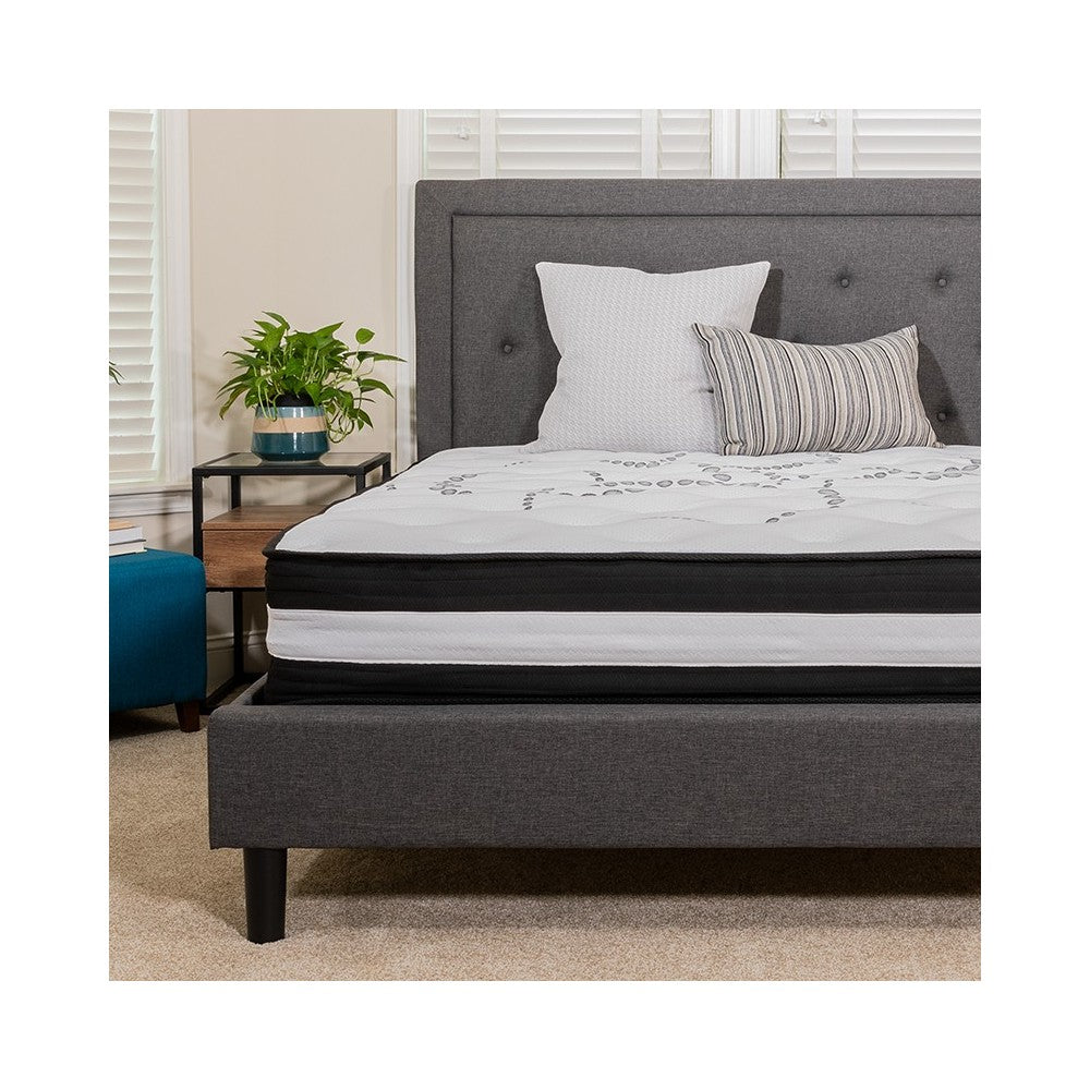 Capri Comfortable Sleep 10 Inch CertiPUR-US Certified Foam and Pocket Spring Mattress, Full Mattress in a Box