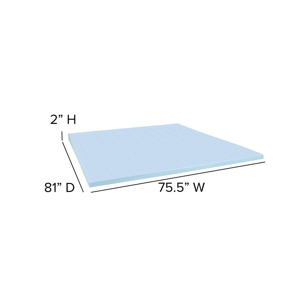 Capri Comfortable Sleep 2 inch Cool Gel Memory Foam Mattress Topper - King