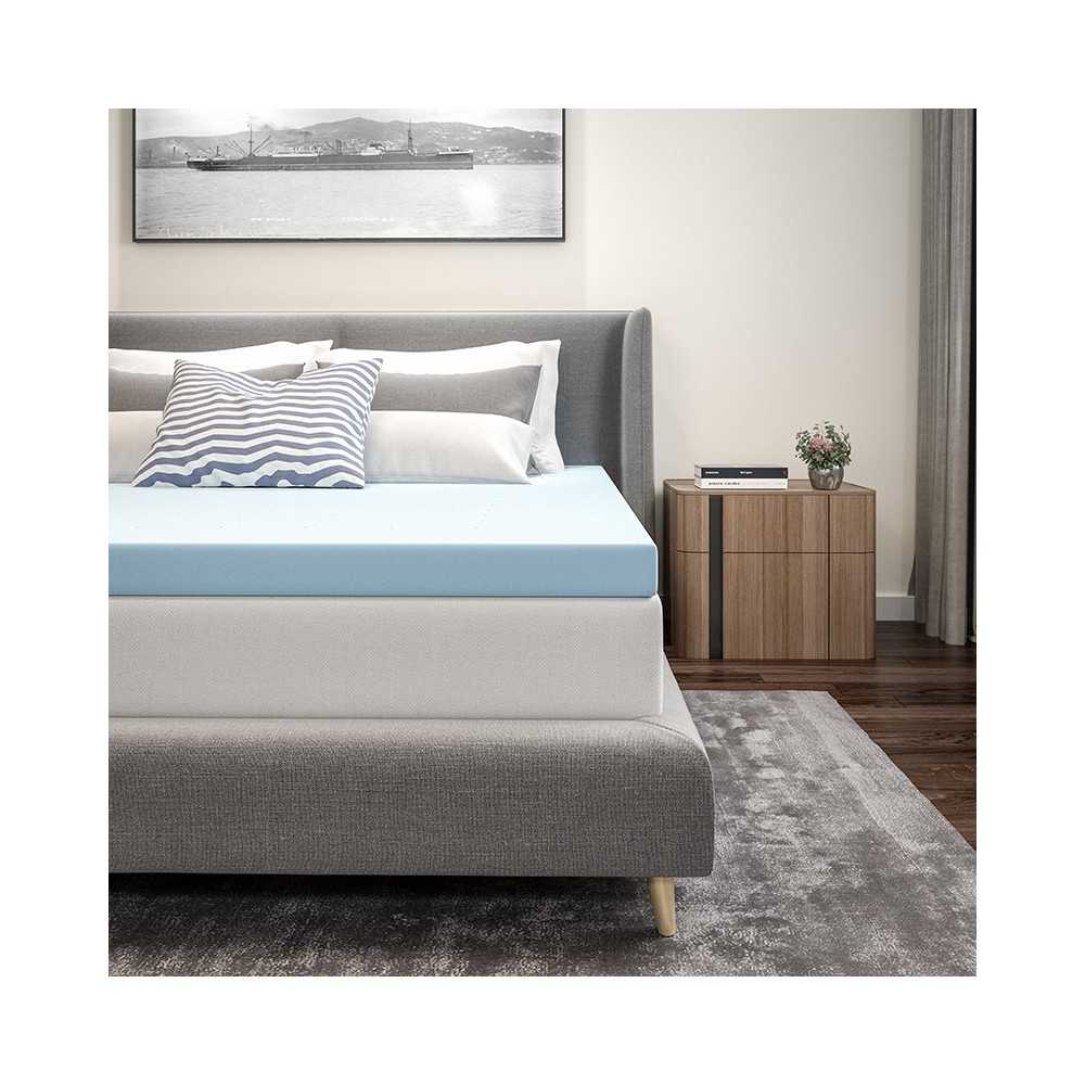 Capri Comfortable Sleep 3 inch Cool Gel Memory Foam Mattress Topper - Queen