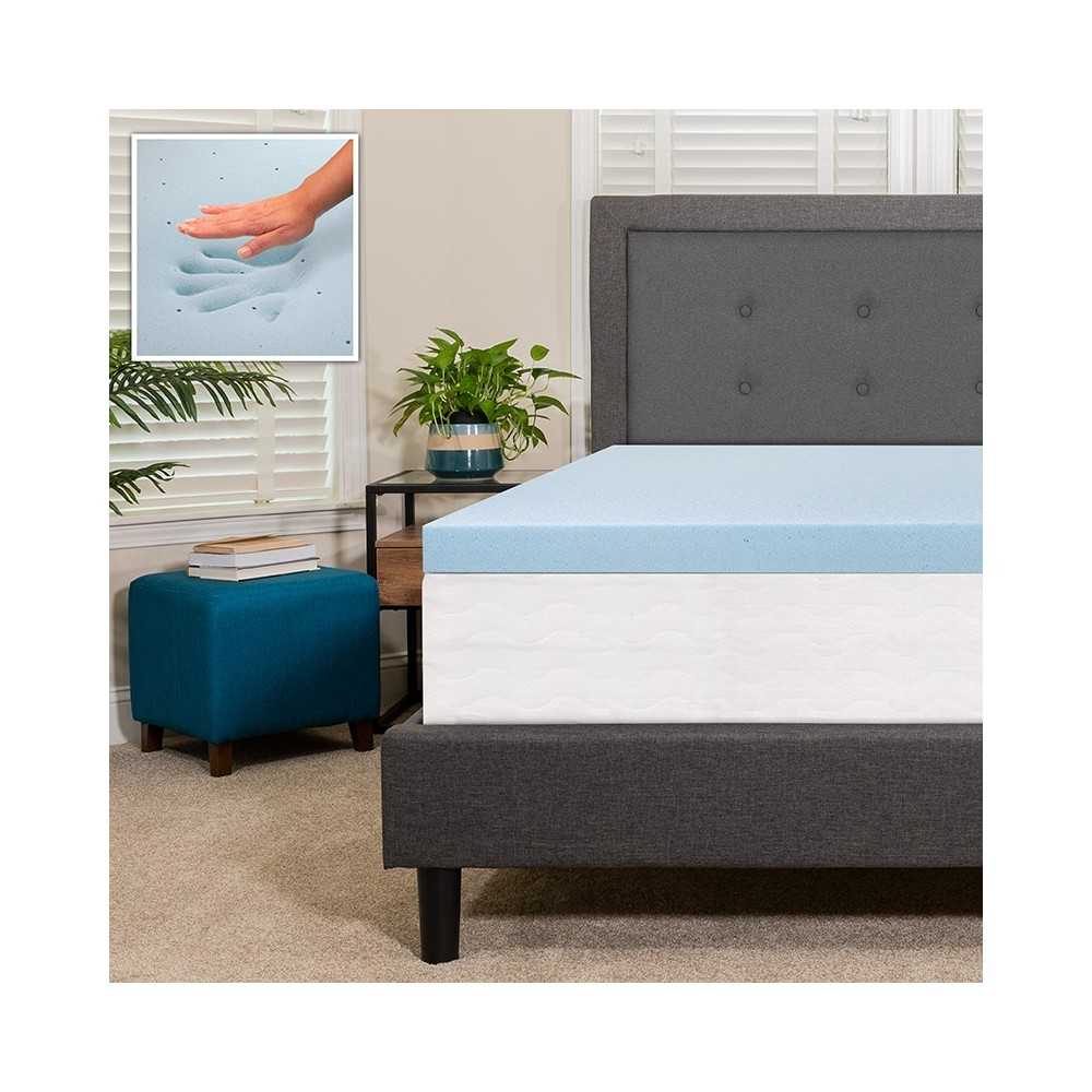 Capri Comfortable Sleep 3 inch Cool Gel Memory Foam Mattress Topper - Queen