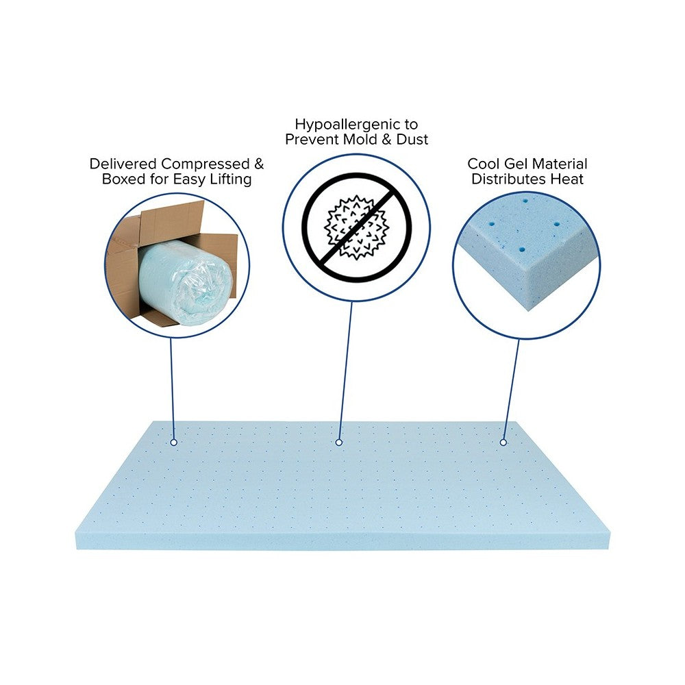 Capri Comfortable Sleep Full 10 Inch CertiPUR-US Certified Foam Pocket Spring Mattress & 3 inch Gel Memory Foam Topper Bundle