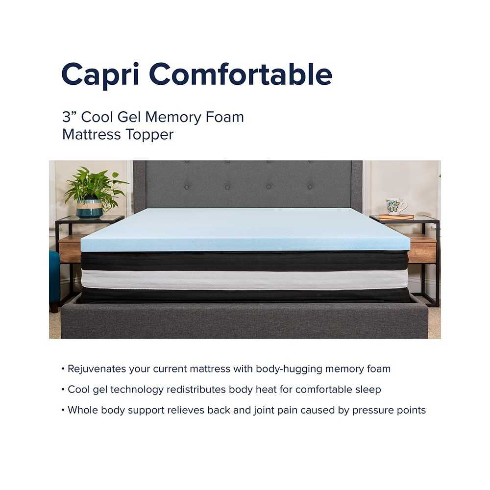 Capri Comfortable Sleep Full 12 Inch CertiPUR-US Certified Foam Pocket Spring Mattress & 3 inch Gel Memory Foam Topper Bundle