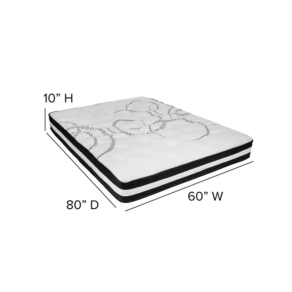 Capri Comfortable Sleep Queen 10 Inch CertiPUR-US Certified Foam Pocket Spring Mattress & 2 inch Gel Memory Foam Topper Bundle