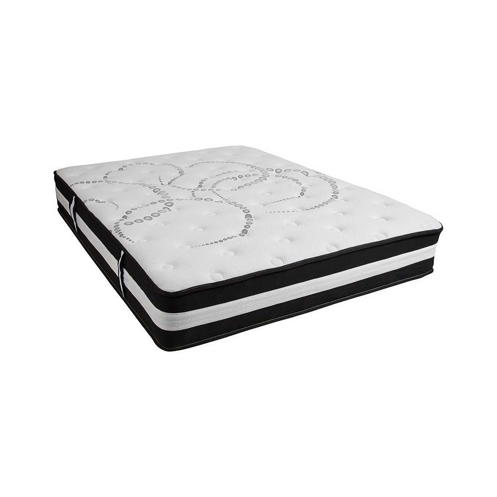 Capri Comfortable Sleep Queen 12 Inch CertiPUR-US Certified Foam Pocket Spring Mattress & 3 inch Gel Memory Foam Topper Bundle