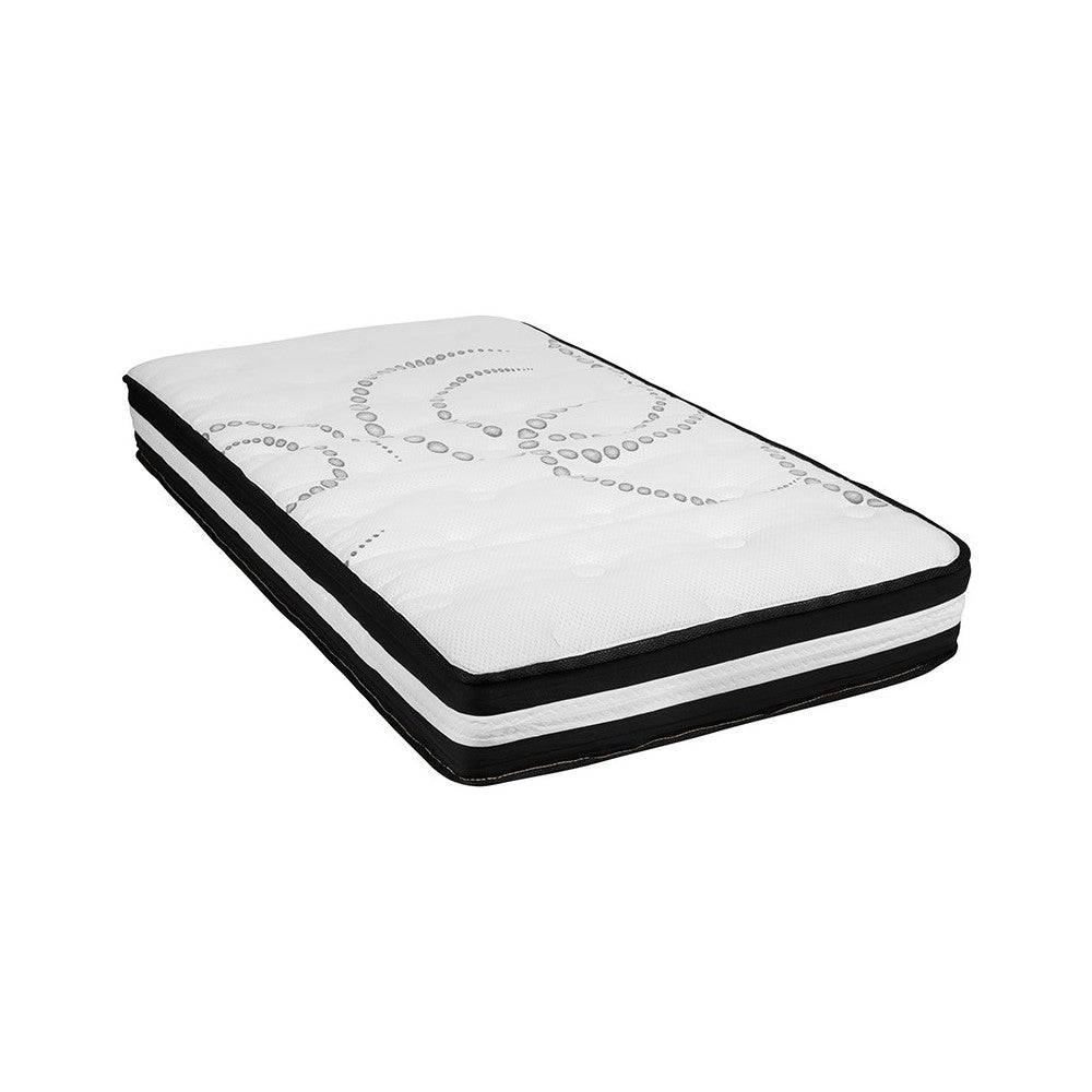 Capri Comfortable Sleep Twin 10 Inch CertiPUR-US Certified Foam Pocket Spring Mattress & 2 inch Gel Memory Foam Topper Bundle