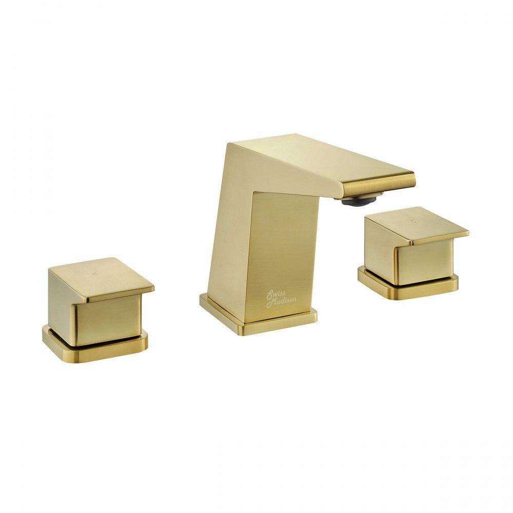 Carre 8 in. Widespread, 2-Handle, Bathroom Faucet in Brushed Gold
