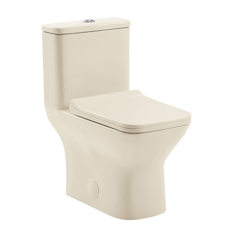 Carre One Piece Square Toilet Dual Flush 1.1/1.6 gpf in Bisque
