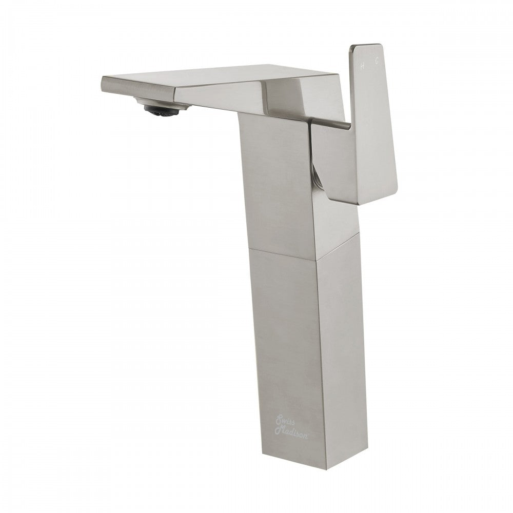 Carre Single Hole, Single-Handle, High Arc Bathroom Faucet in Brushed Nickel
