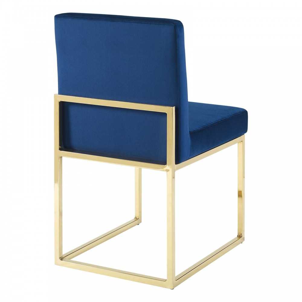 Carriage Dining Chair Performance Velvet Set of 2, Gold Navy