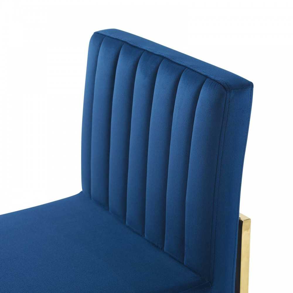 Carriage Dining Chair Performance Velvet Set of 2, Gold Navy