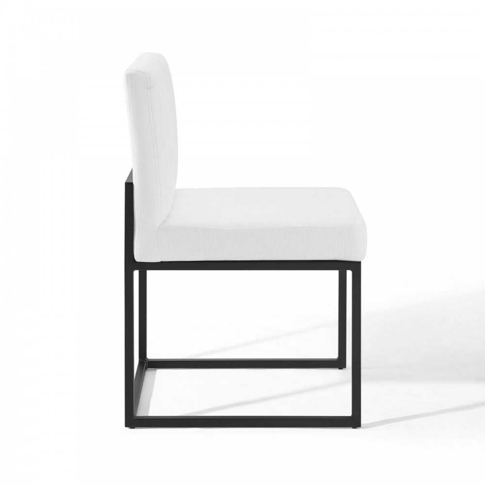 Carriage Dining Chair Upholstered Fabric Set of 2, Black White