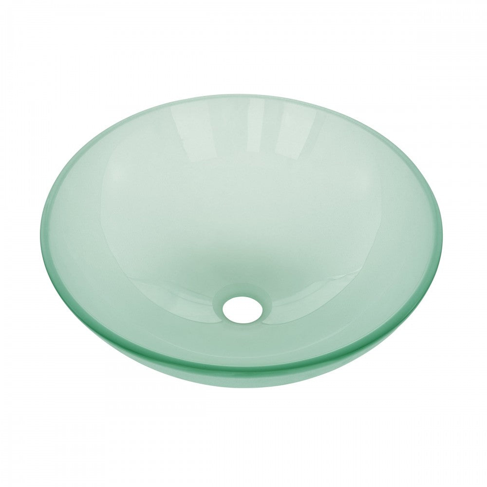 Cascade 16.5 Color Glass Vessel Sink with Faucet, Frost