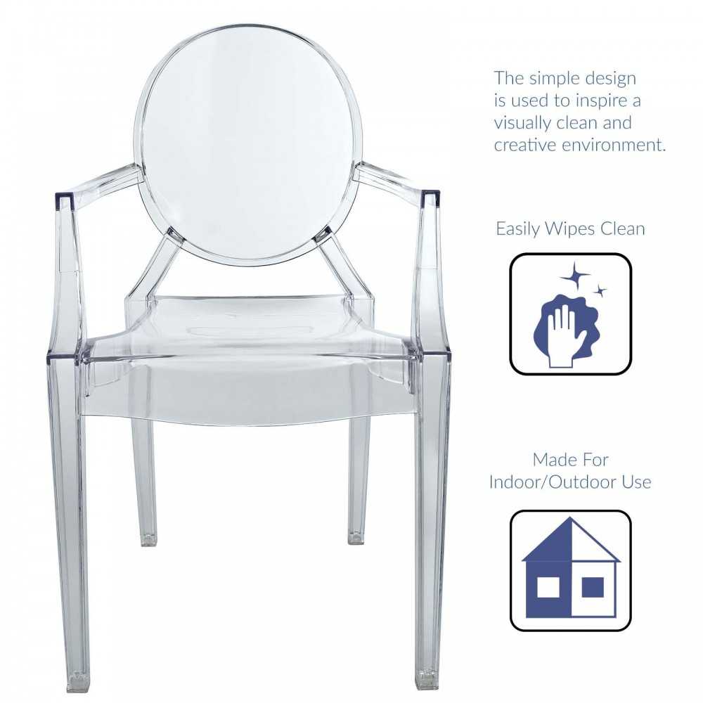 Casper Dining Armchair, Clear