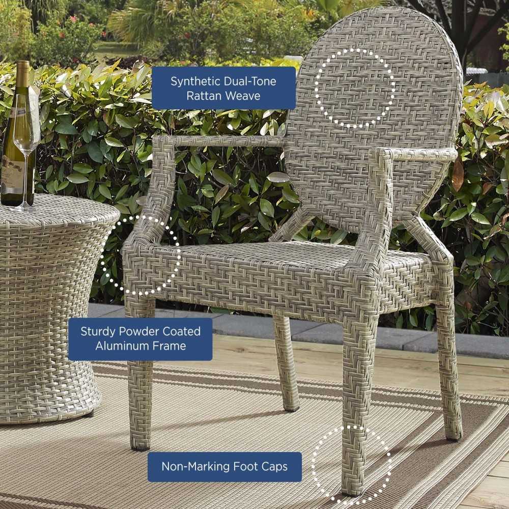 Casper Outdoor Patio Dining Armchair, Light Gray