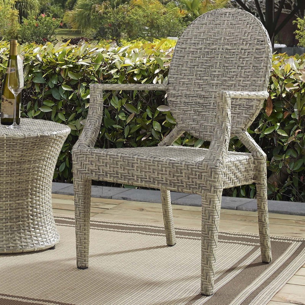 Casper Outdoor Patio Dining Armchair, Light Gray