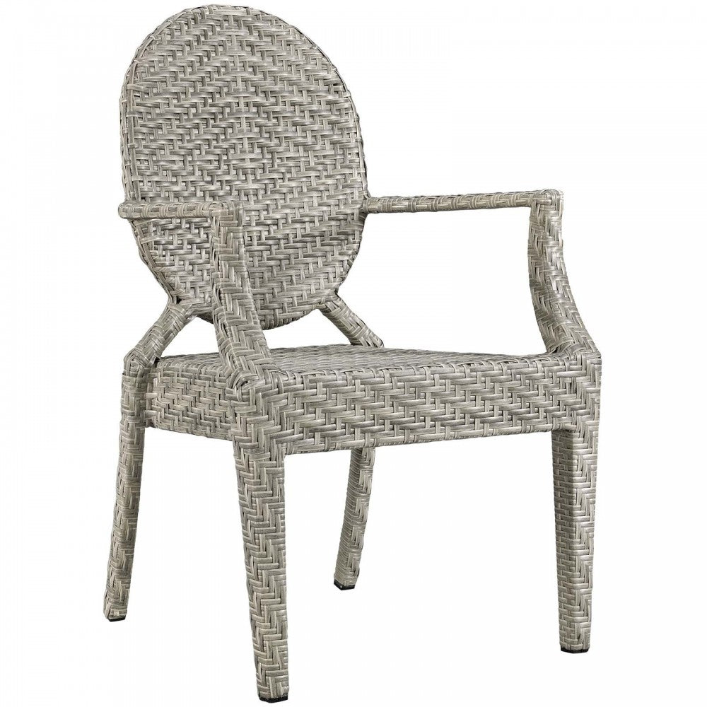 Casper Outdoor Patio Dining Armchair Set of 4, Light Gray