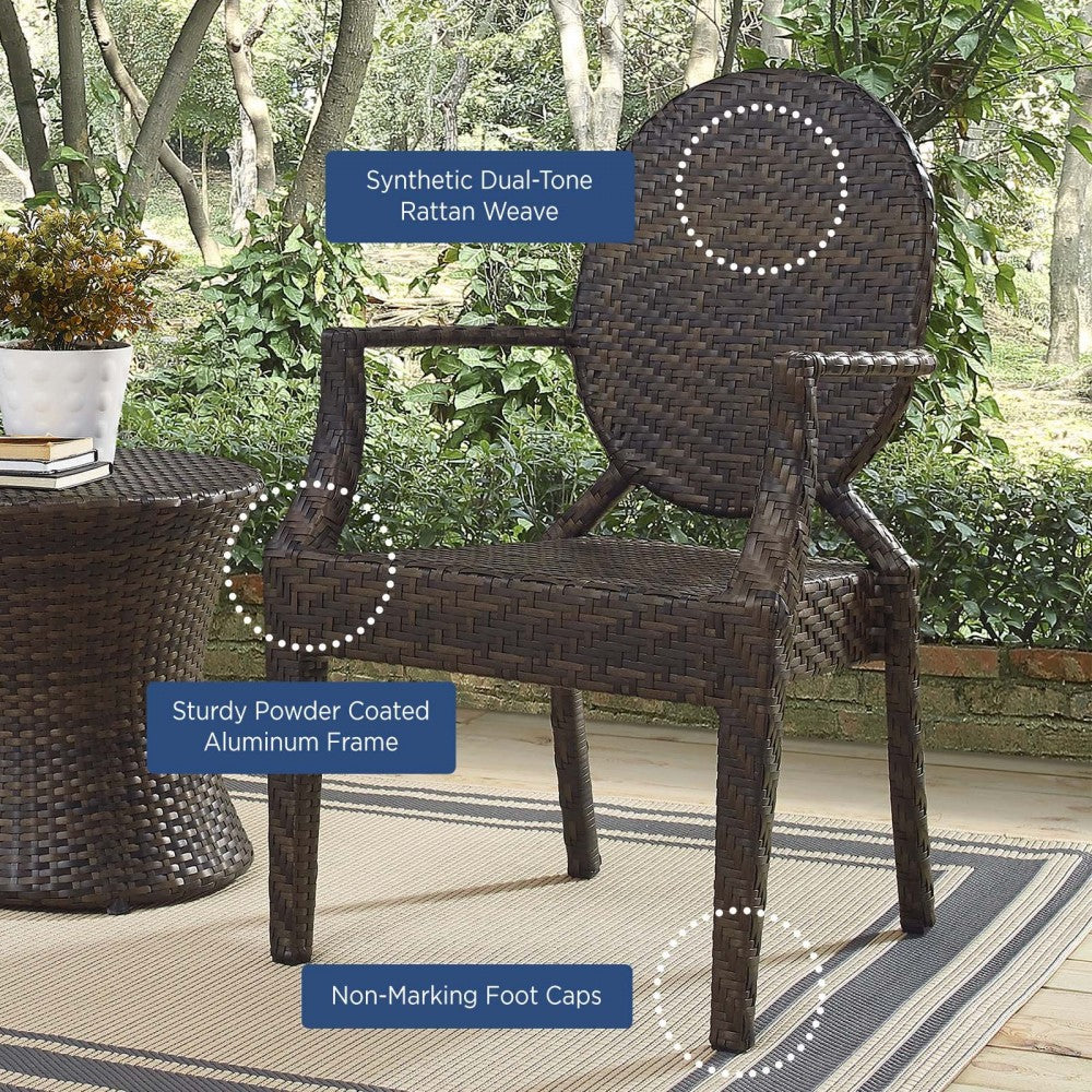 Casper Outdoor Patio Dining Armchair, Brown